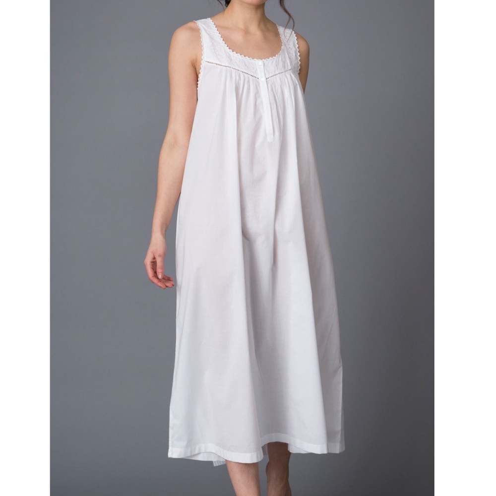Thea LIGHT BLUE Sleeveless Cotton Chemise or Maternity Gown